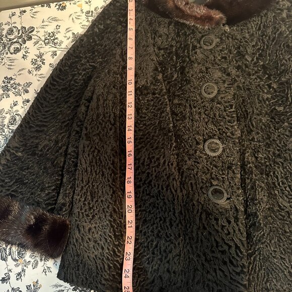 Persian Lamb Mink Collar 1950’s Evening Jacket Size Medium - Picture 6 of 11